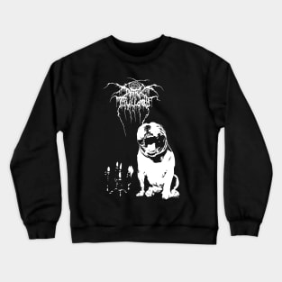 Dark Bulldog Throne // Black Metal Punk Design Crewneck Sweatshirt